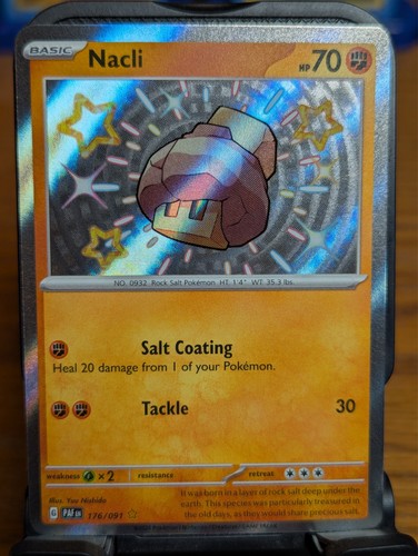 Pokemon TCG Paldean Fates Nacli Shiny Rare Holo 176/091
