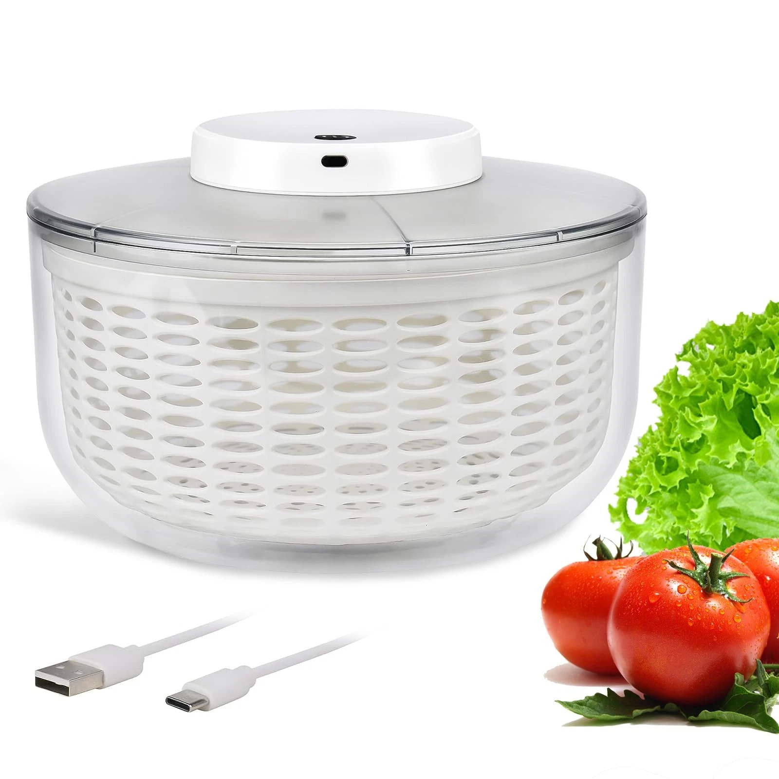 Electric Salad Spinner 6.3QT Large Capacity - Automatic Fast Drying Lettuce &...
Opens in a new wind