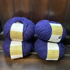 Rowan Scottish Tweed Yarn Pure New Wool 492 Yds #016 Purple Lot Of 4