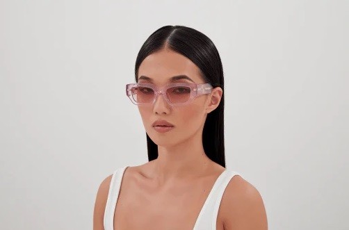 Gucci Women Sunglasses Transparent Pink Burgundy Grad Square  display picture 1