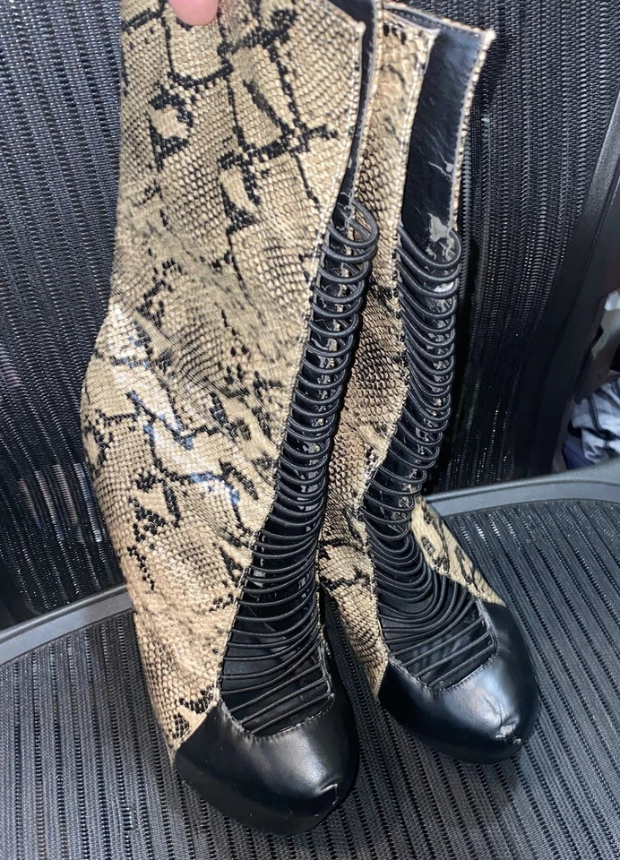 Zapato Republic LA Mujer 6" Stiletto Plataforma Botas Altas Talla 8.5 Cremallera Foto 2 de 4