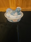 Vintage Ceramic Hen On A Nest Trinket Box/Candy Dish/Country Kitchen Decor