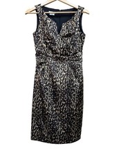 London Times Leopard Sheath Cocktail Dress NWT Size 4