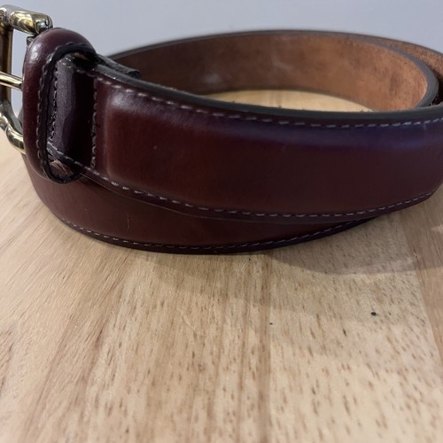 Leegin Herren Gürtel Echtleder braun mit goldfarbener Schnalle Gr. 38 Made in USA - Bild 3 von 9