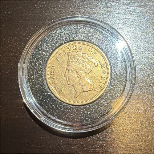 1854 $3 Gold Indian Princess Head Coin Business Strike Philadelphia Mint