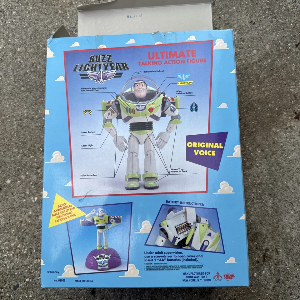 Toy Story Buzz Lightyear Ultimate Talking Action Figure 1st Edition 1995 15 - Image 3 of 4