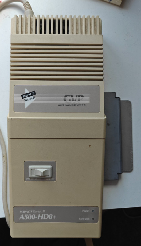 GVP A500-HD8+ Series II Hard Drive for Commodore Amiga 500 - Working