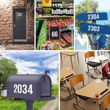Reflective Mailbox Numbers Sticker, 3 Sets Large 0-9 Self Adhesive Vinyl Wate...