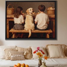Labrador Oil Painting Dog Art Canvas Print Living Room Decor Rustic Artwork