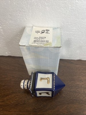 2006 Direct Connection - Porcelain Hinged Trinket Box - Jewish Dreidel