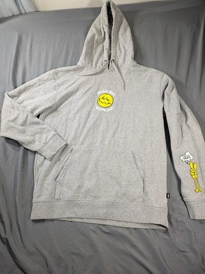 Vans Hoodie Mens Medium Gray No Bad Trips Better Daze Trippy Skater Sleeve Hit