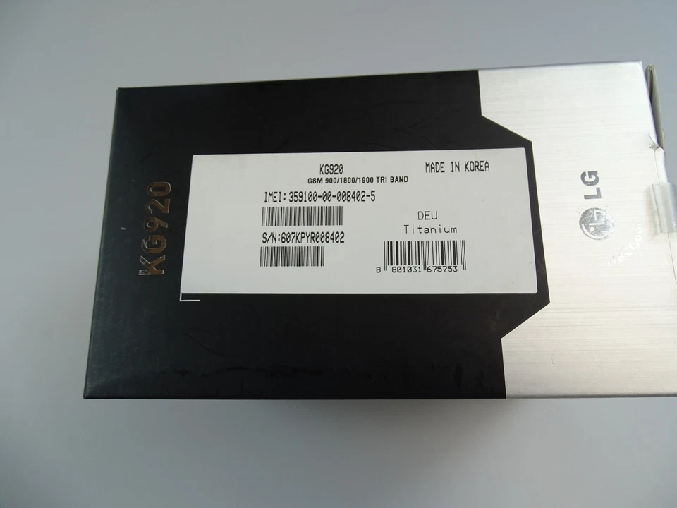 LG KG920 Silber! Ohne Simlock! TOP ZUSTAND! OVP! Selten! RAR! Einwandfrei! - Bild 2 von 4