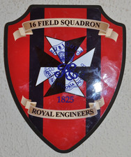 16 Field Squadron Royal Engineers regimental mess wall plaque shield