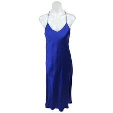 with tags Zara Blue Silk Satin Sleeveless Cami Camisole Maxi Slip Tank G2U