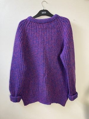 Vintage Pullover reine Schurwolle lila (blau & rosa Mix) Rundhals Gr. M UK made 