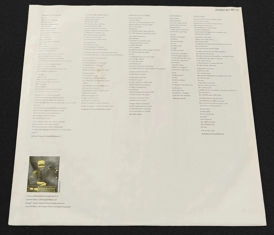 LP / Schallplatte / Vinyl - LEVEL 42 - WORLD MACHINE - Bild 4 von 4