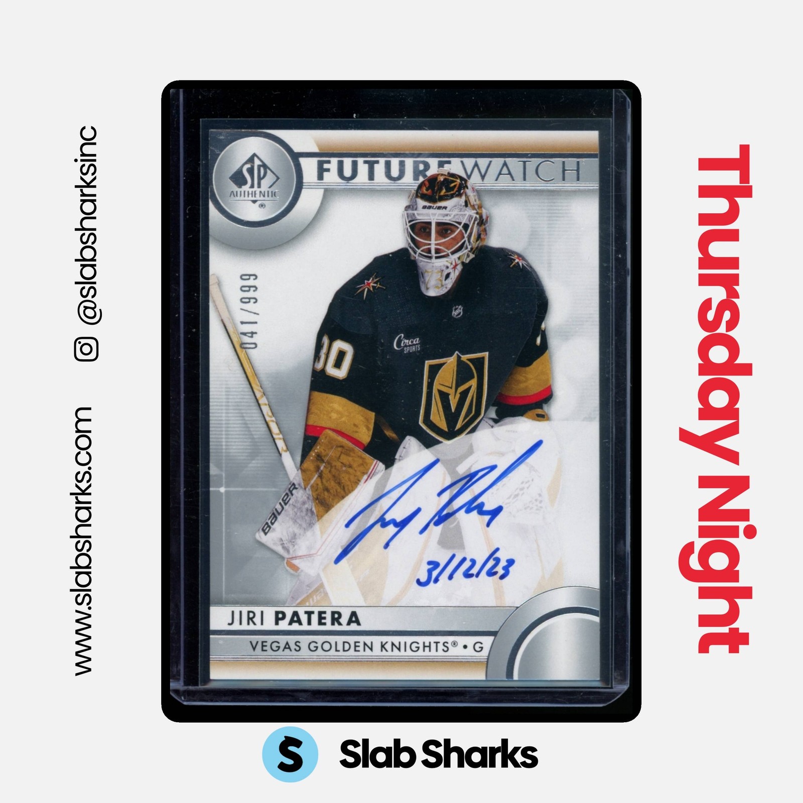 2023 SP AUTHENTIC #145 JIRI PATERA FUTURE WATCH AUTO INSCRIBED ROOKIE RC /50