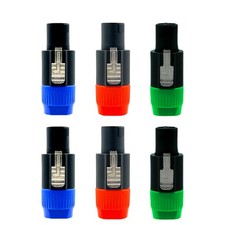 4 Pole Speakon Connectors with Twist Lock - 6 Pack Audio Male Plugs