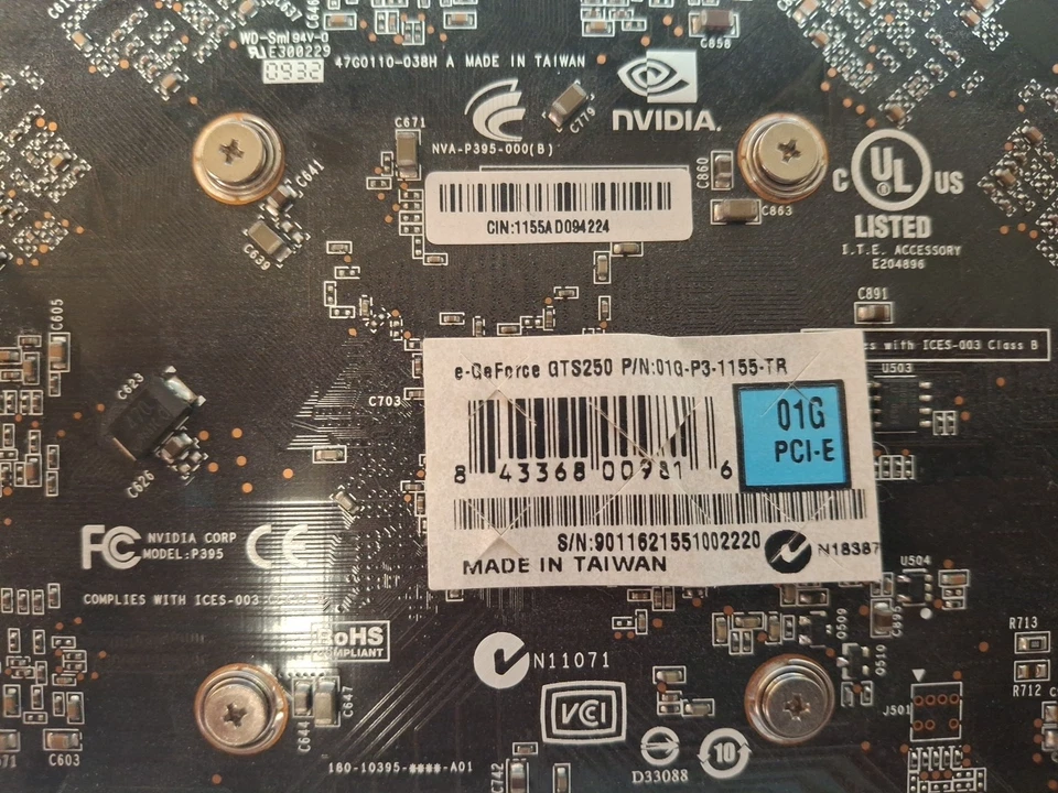 EVGA NVIDIA GeForce GTS 250 (01G-P3-1155-TR) - Image 3 of 4