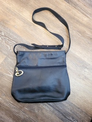 Navy Blue Leather Crossbody 10.5'' Ht X 11'' L X 5.25''