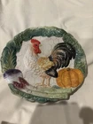 Fitz and Floyd Colorful Rooster with Vegetables Small Tray/Wall Plaque