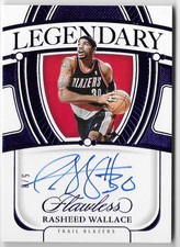 RASHEED WALLACE 2023 PANINI FLAWLESS AUTO AUTOGRAPH CARD #5/8!