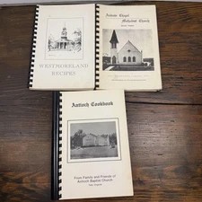 Vintage Church Community Cookbooks Lot Of 3 Virginia Westmoreland DC Spiral