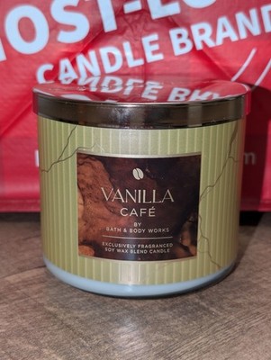 Bath & Body Works VANILLA CAFE Large 14.5oz 3 Wick Candle