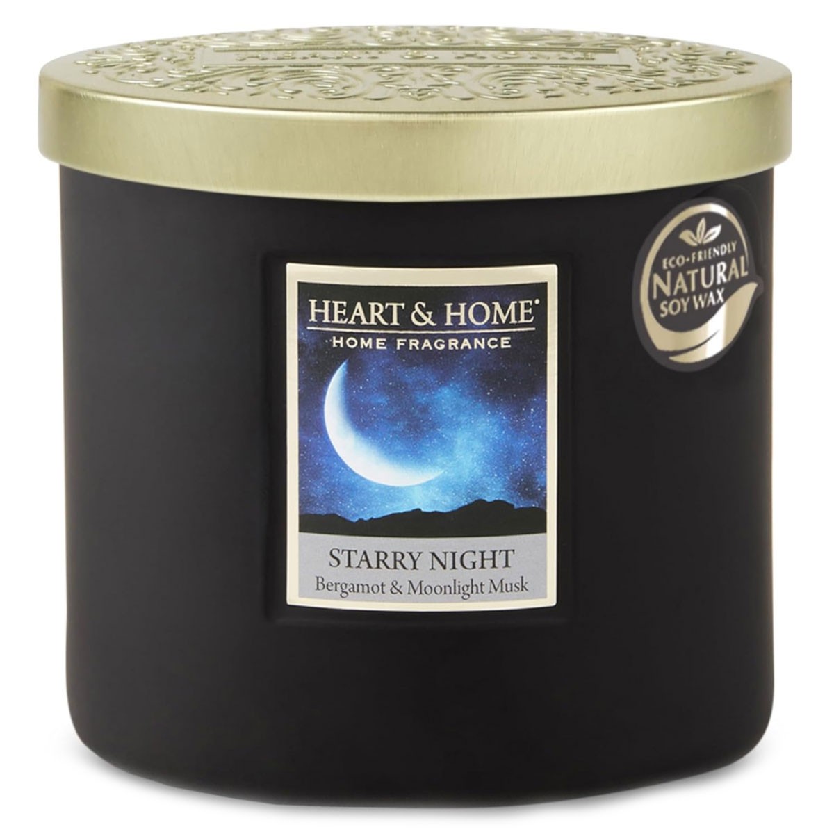Bougie 2 mèches Nuit Étoilée Heart and Home Ellipse en cire de soja