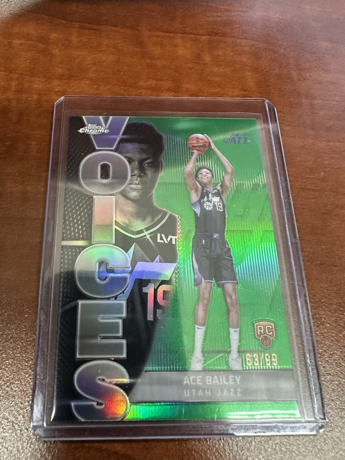 2025-26 Topps Chrome Ace Bailey Voices Green Refractor RC Rookie /99 - #VS-10