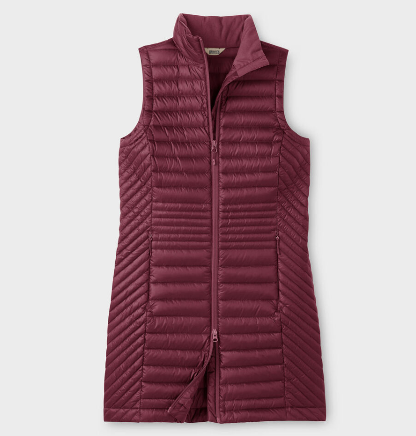 HOT DEAL Du.luth Women's Down Right Long Vest, Bordeaux