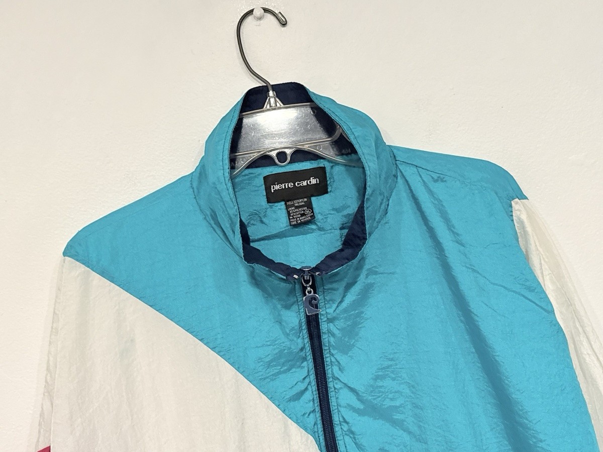 Vintage Pierre Cardin Men's Windbreaker Size XL Retro Colorblock