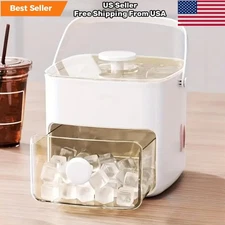 1pc 48-Cube Double-Layer Countertop Ice Maker – Efficient & Compact - NEW
