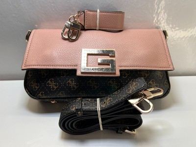 Guess Pink Schultertasche Umhängetasche Crossbody Brightside Goldlogo Handtasche
