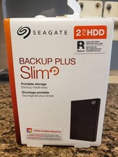 Seagate STHN2000400 Backup Plus Slim USB 3.0 2TB External Hard Drive - Black