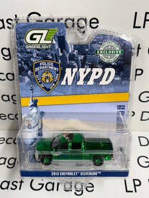 GREEN MACHINE CHASE GREENLIGHT 2015 Chevrolet Silveraod NYPD Police Truck 1:64 D