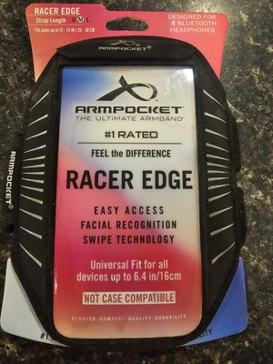 Armpocket Racer Edge Armband (fits up to 6.4'' Phone) - Black - New!