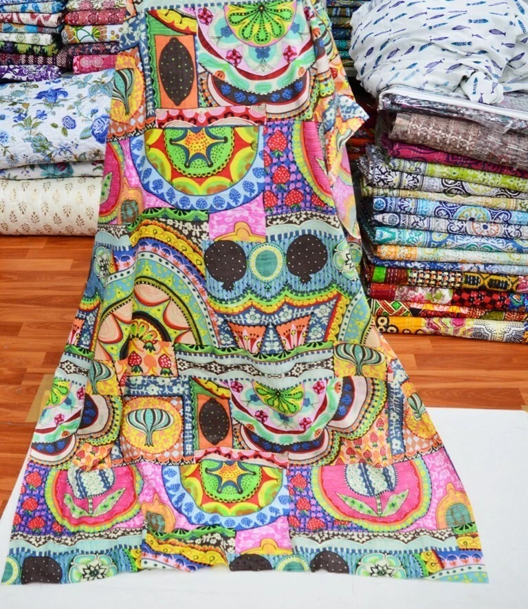 Indian Fabric Cotton Fabric By Yard Hand Block Print fabric Dressmaking Mulit - Image 2 of 4