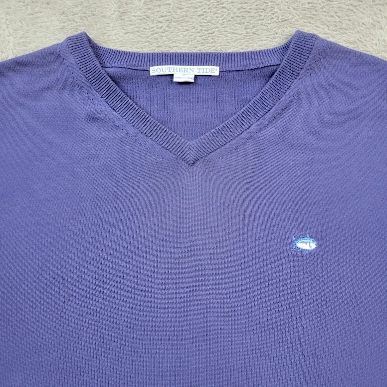 Suéter Pullover Southern Tides Para Hombre Pequeño Ligero Púrpura Preppy Golf Foto 2 de 4