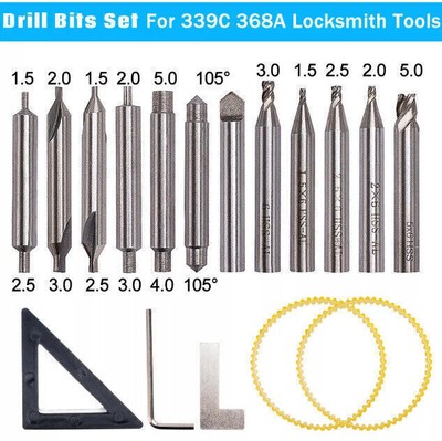 Für 339C 368A Locksmith Schlüsselkopiermaschine HSS-AL Bohrer Bits Cutter Satz
