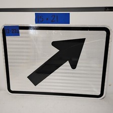 Authentic Traffic Road Street Sign 45 Degree Arrow Right 21" X 15" 12-226