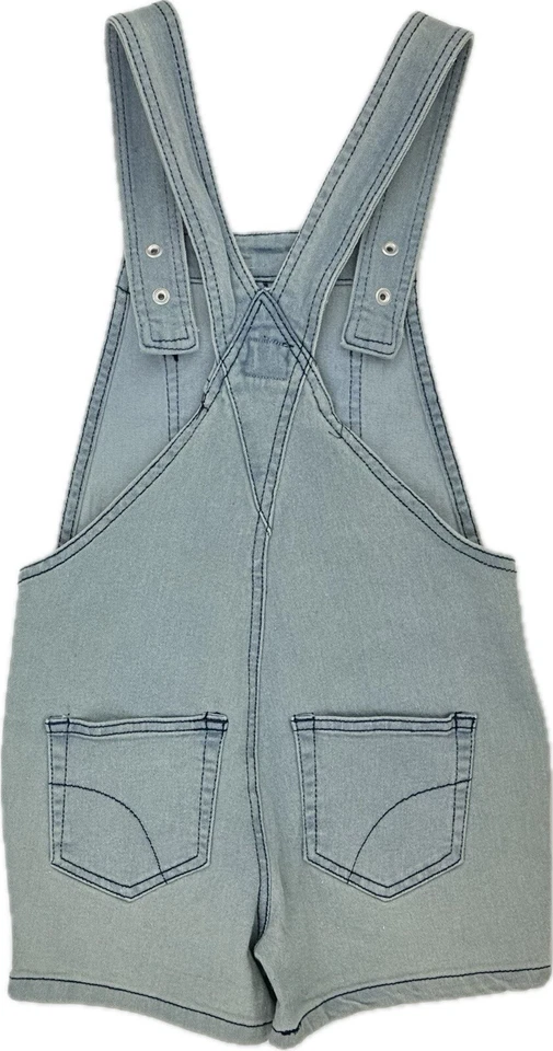 Joe's Jeans Kids 2 Pc Blue Coral Cotton Stripe T Shirt Denim Shortalls Set Sz 6X - Image 3 of 4