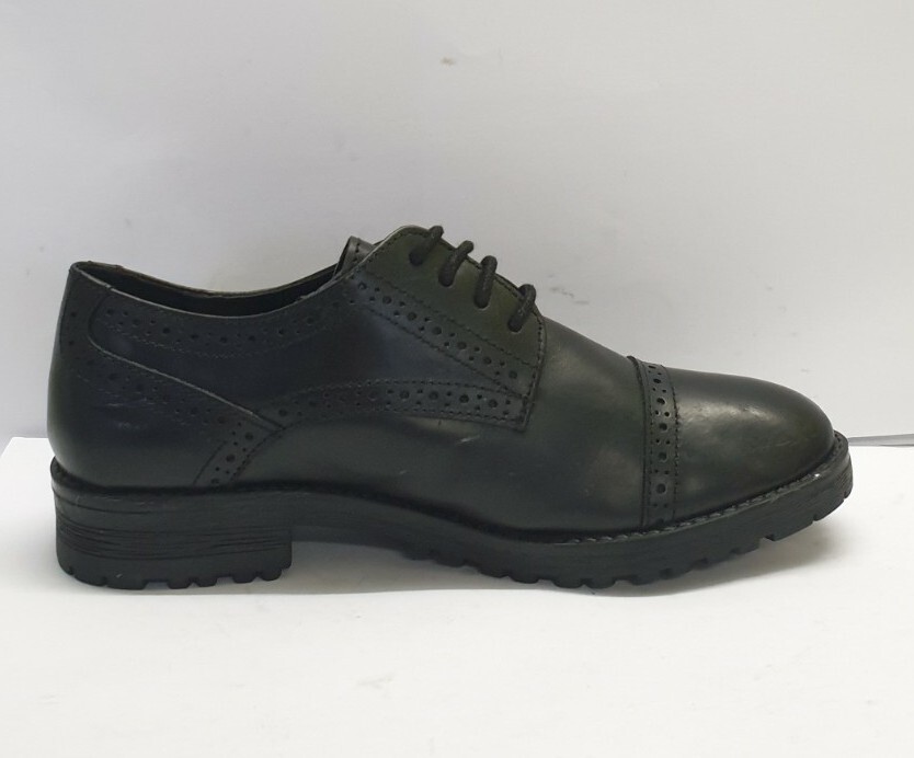Graceland Girls LACE UP BROGUE SCHOOL SHOES Black Size EU 36 Ref