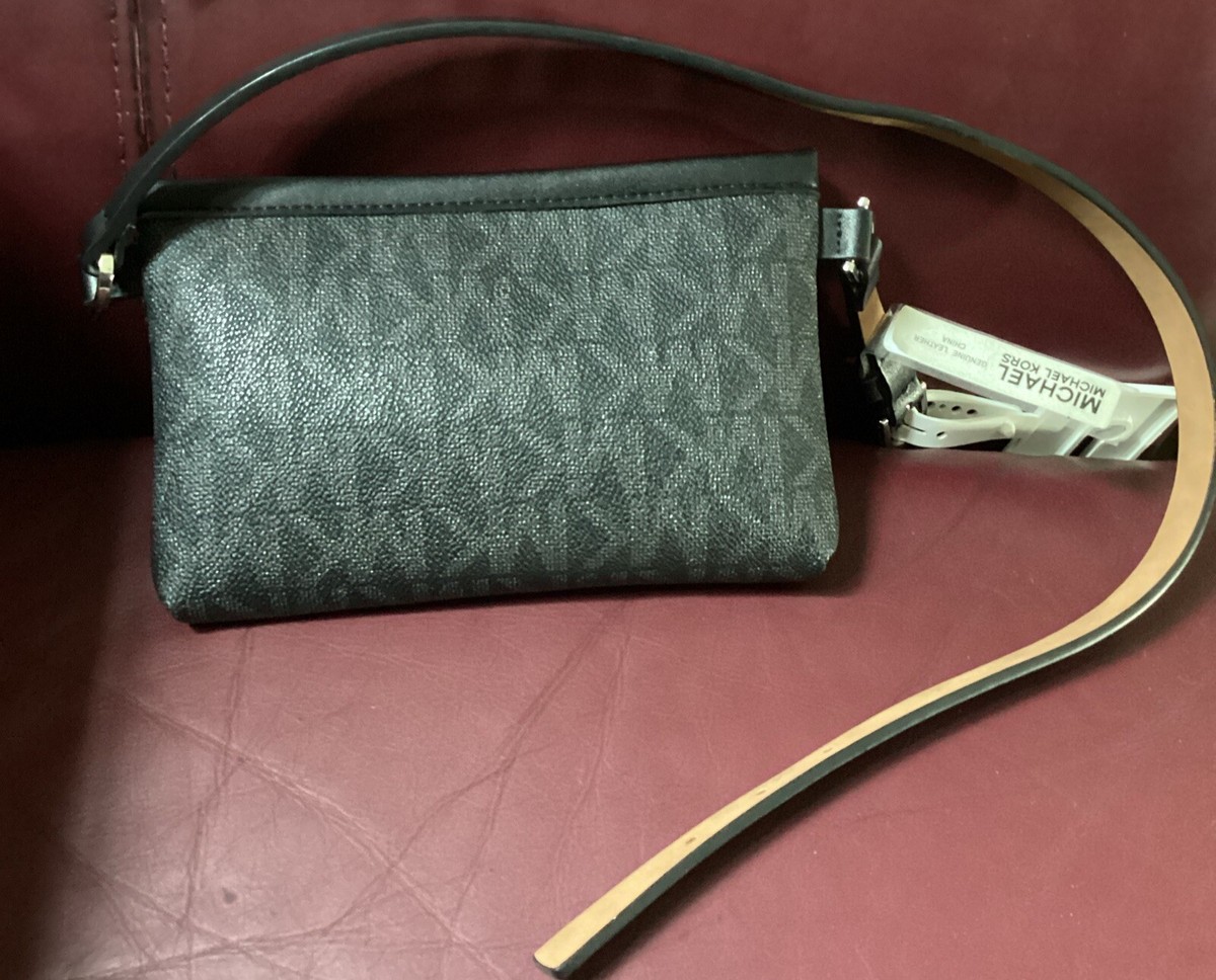 Michael Kors Signature Logo Belt Bag Fanny Pack Black