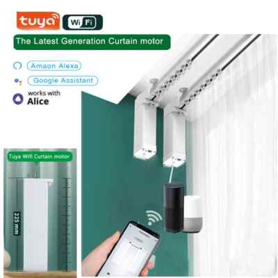 Tuya Electric wifi Curtains Motor Curtains Track Rail Rod Cornice For Smart Home