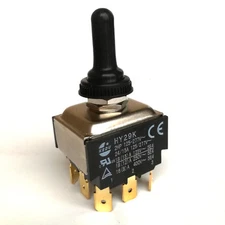 KEDU Toggle Switches HY29K 125V/277V 24/15A 2HP 9 Pins 6.3 Male Tab TPDT On-On 