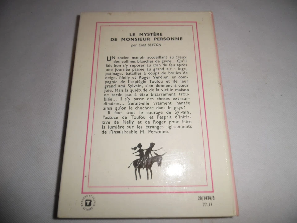 Livre - Le Mystère de Monsieur Personne - Enid Blyton - Bibliothèque rose - Photo 3/3