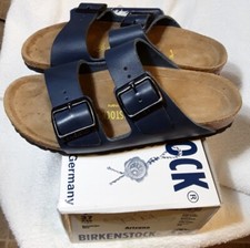 Authentic Birkenstock Arizona Blue Leather Men/Women Summer Sandals 