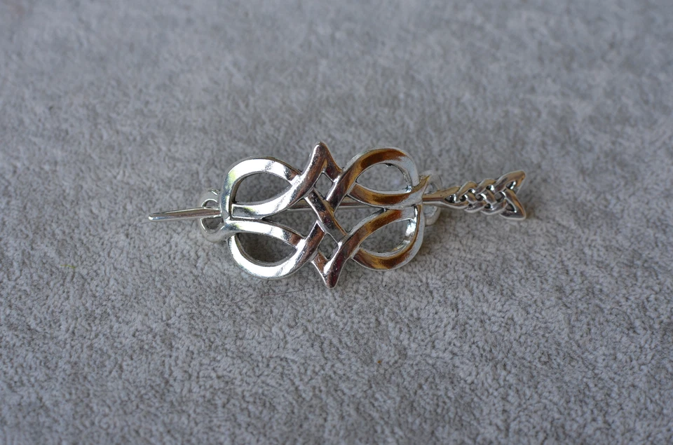 Celtic Knot Shawl Pin Silver Metal Shawl and Sweater Brooch Celtic Shawl Pin - image 4 of 4