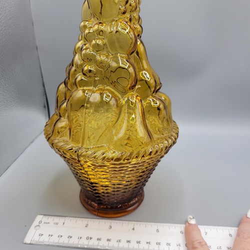 Vintage Empoli Amber Glass Genie Bottle Fruit Basket - Picture 4 of 5